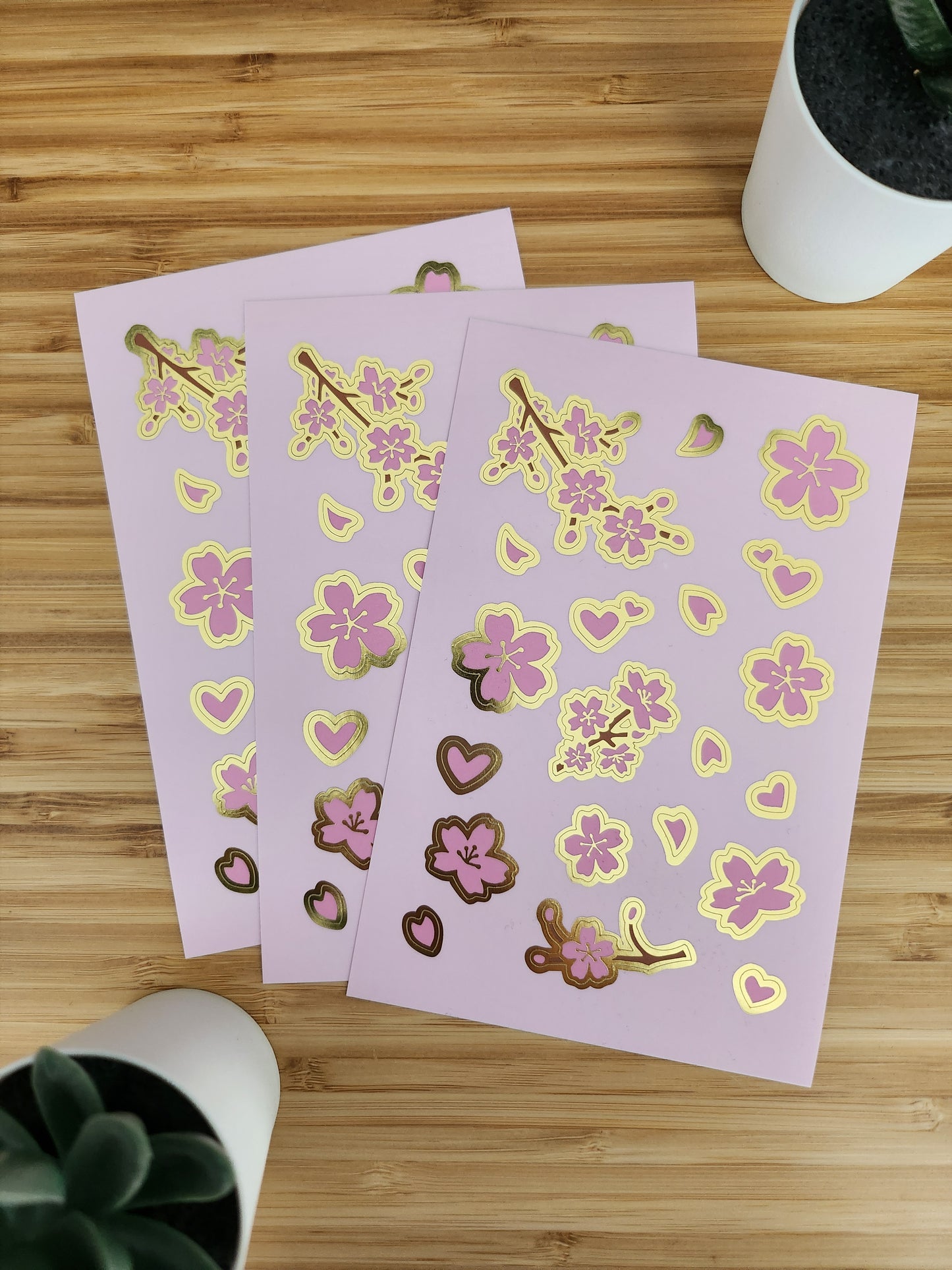 Cherry Blossom Gold Foil Sticker Sheet