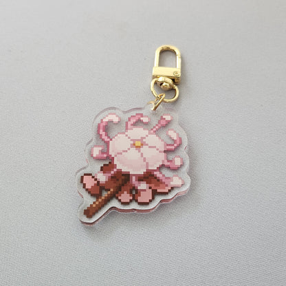 Silk Flower Keychain