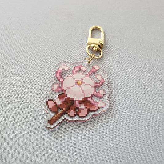 Silk Flower Keychain